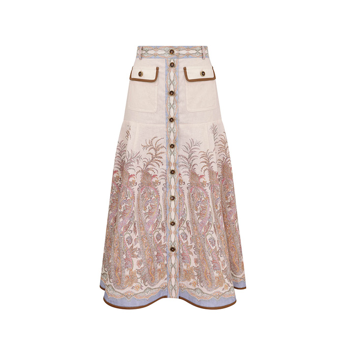 zimmermann alchemy a‑line midi skirt